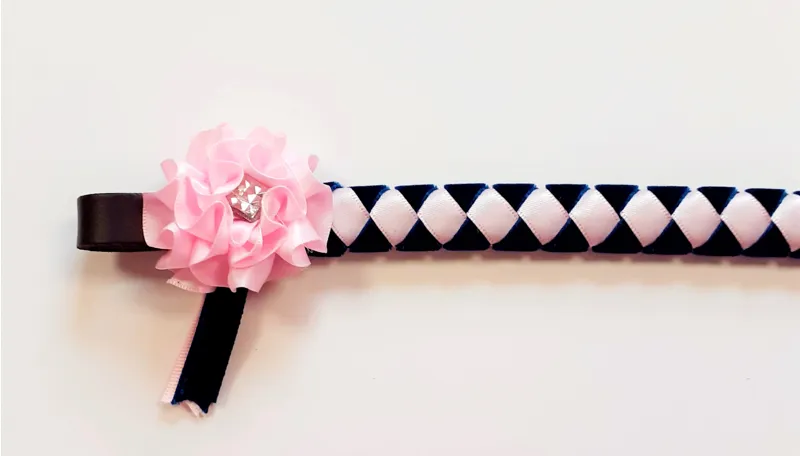 ShowQuest Skipton Browband in Navy/Pale Pink